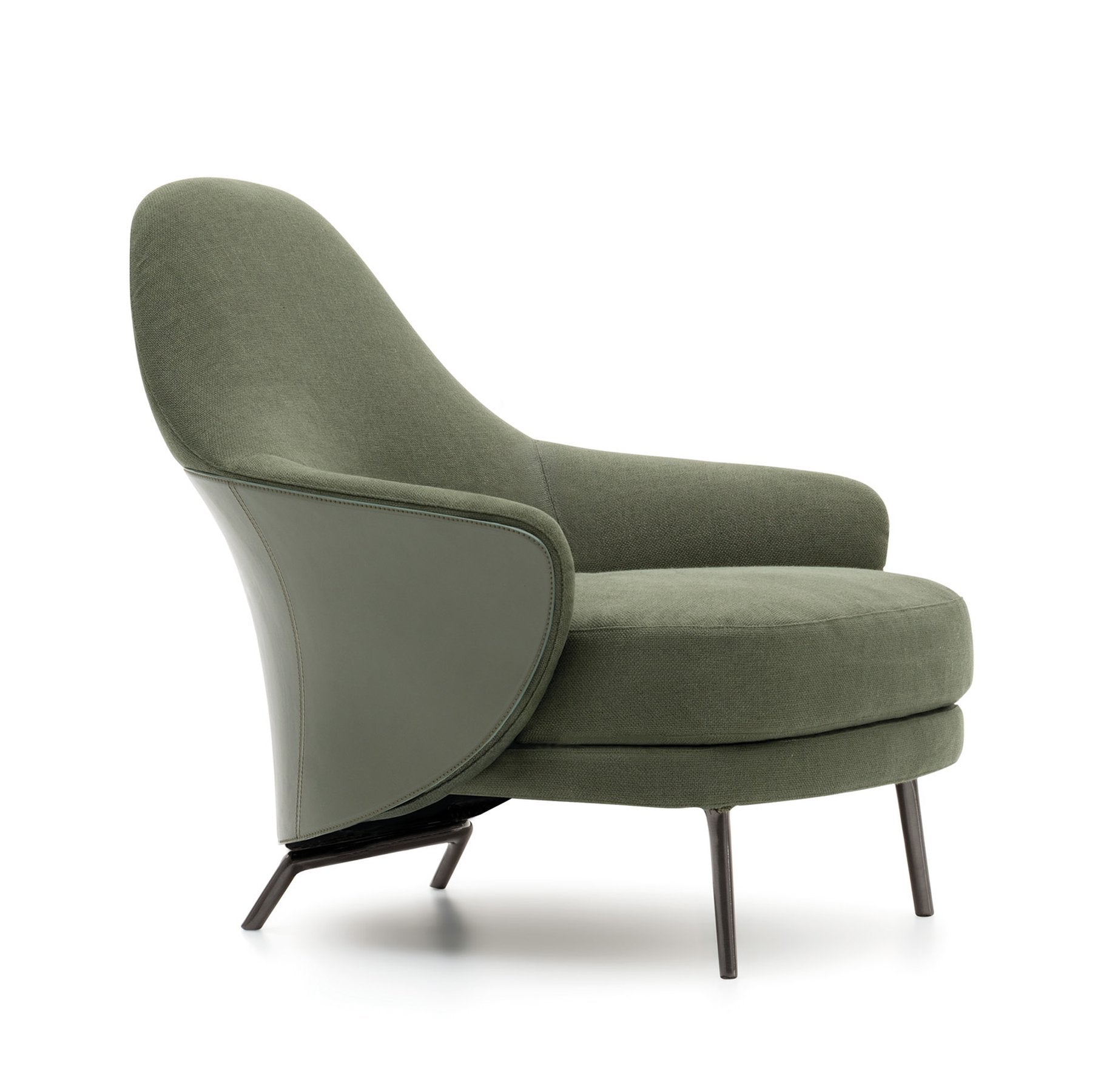 BELT Fabric armchair with armrests By Minotti