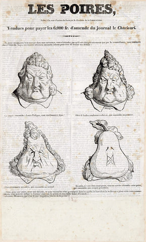 Caricature célèbre du roi Louis Philippe Les poires par Honoré Daumier