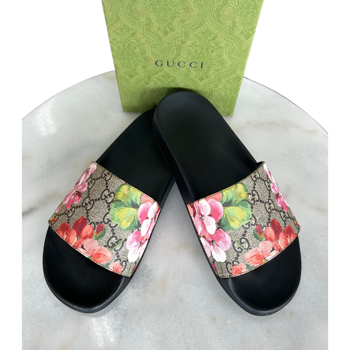 GUCCI - GG Blooms Slide Sandal – Open Vault - Designer Consigners