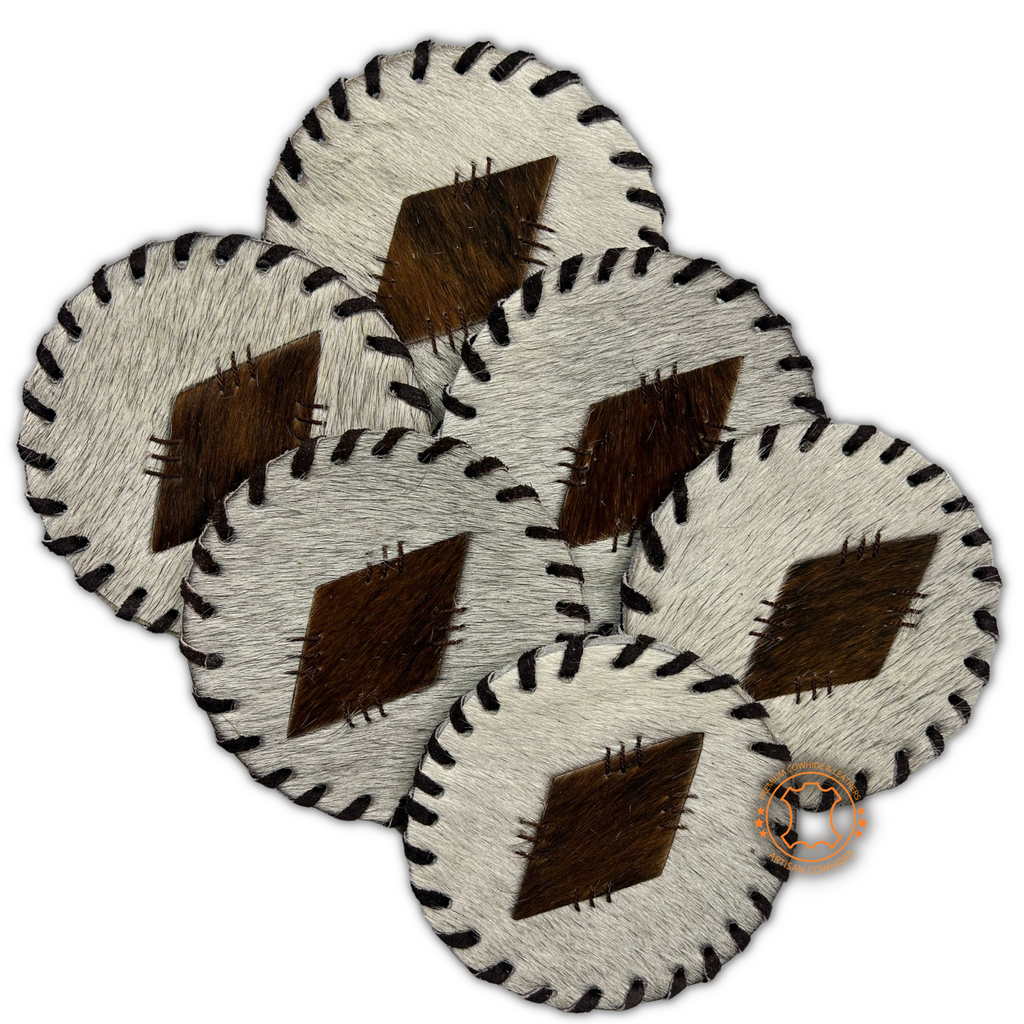The Whole Herd Mini Cowhide Rug Drink Coasters