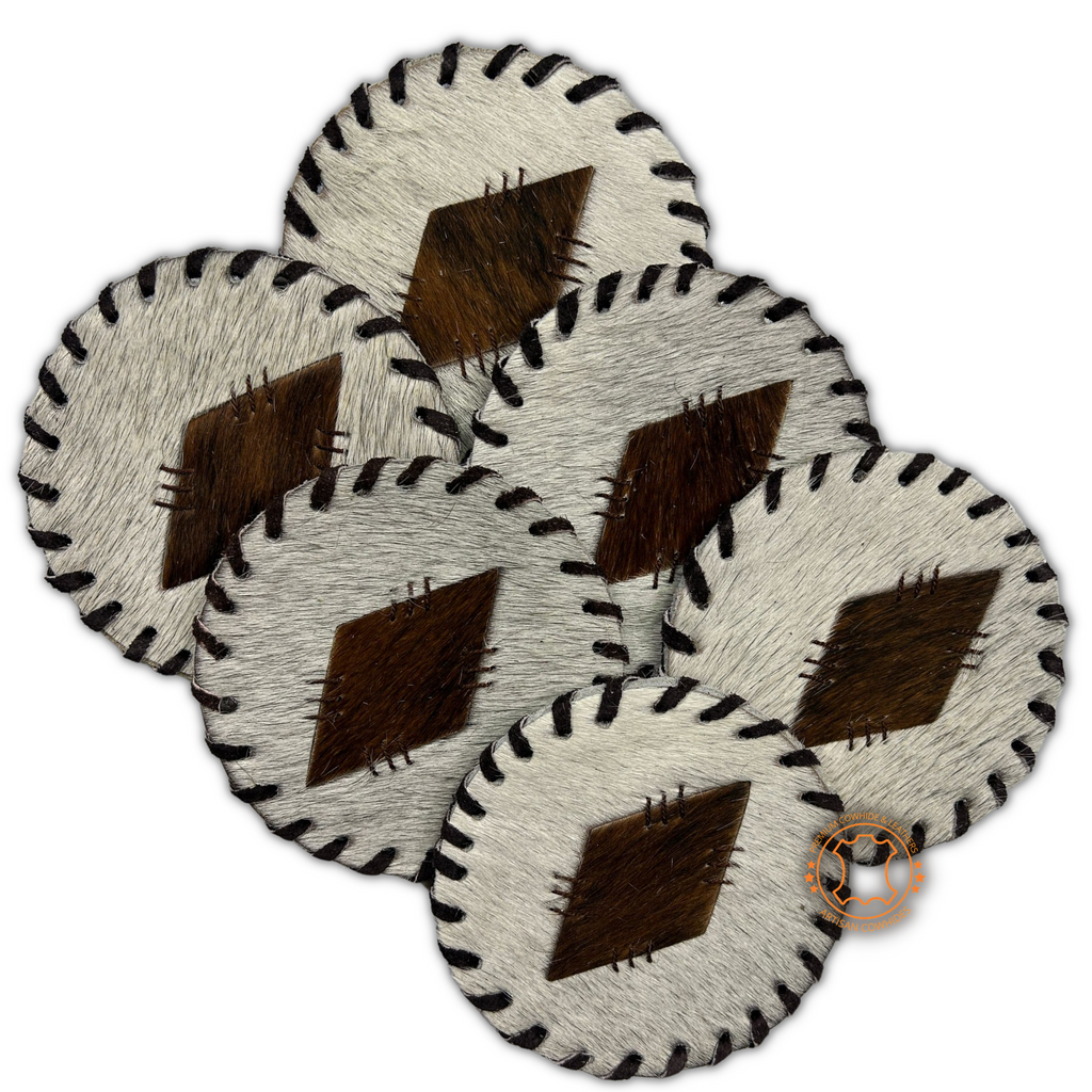 Cowhide Coaster Longhorn Assorted - Size (4 Inches or 10 CM) - Genuine –  Artisan Cowhides