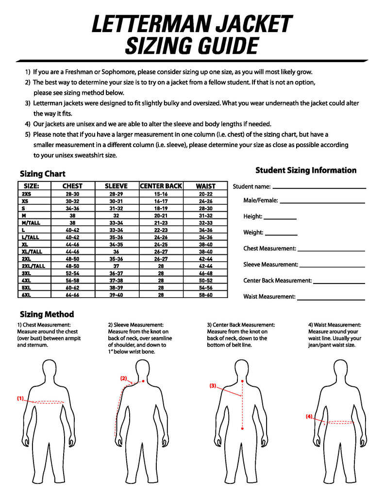 Jacket Sizing - National Achiever