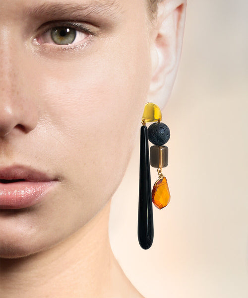 Nanuk Black Onyx Hoop Earrings – pignastudio.com