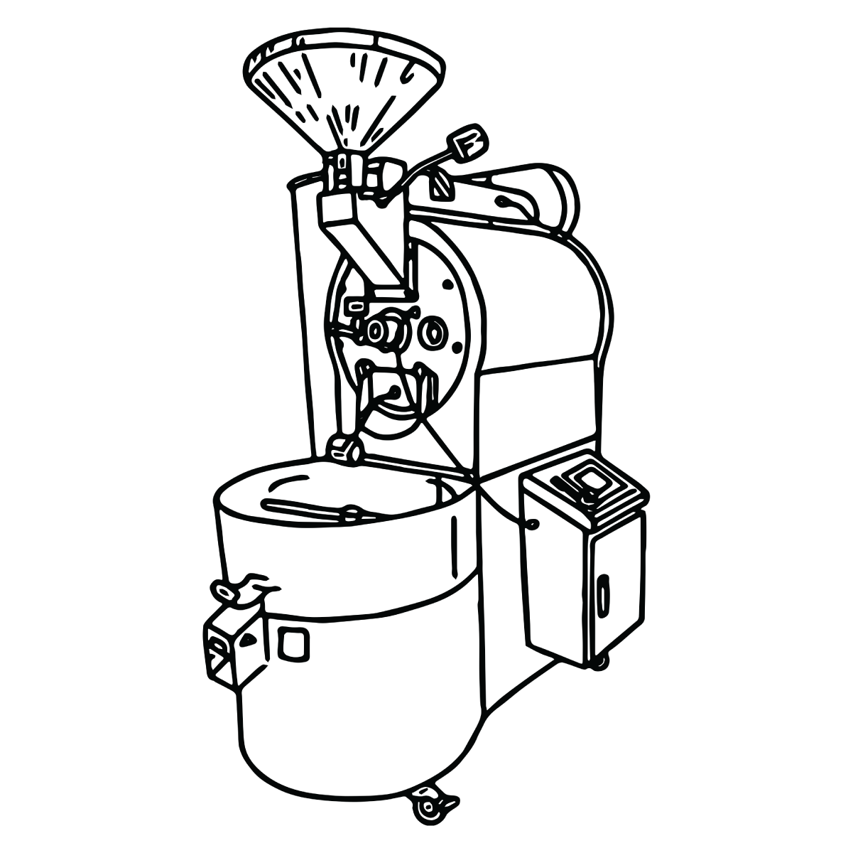 Illustration of a coffee roaster