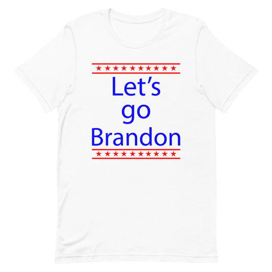 Lets Go Brandon Short-Sleeve Unisex T-Shirt white text