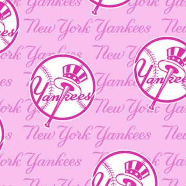 MLB Pink Los Angeles Dodgers Baseball Cotton Mini Fabric by The Yard