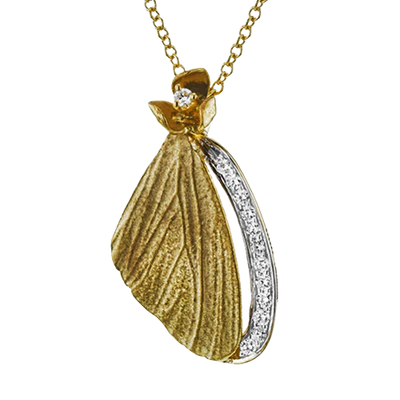 Gold and Diamond Butterfly Wing Pendant Simon G Jewelry