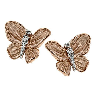 diamond butterfly earrings rose gold Simon G Jewelry