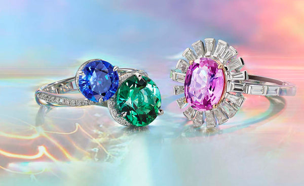 holiday lights gemestone rings