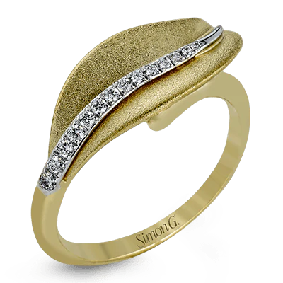 diamond and gold leaf ring Simon G. Jewelry