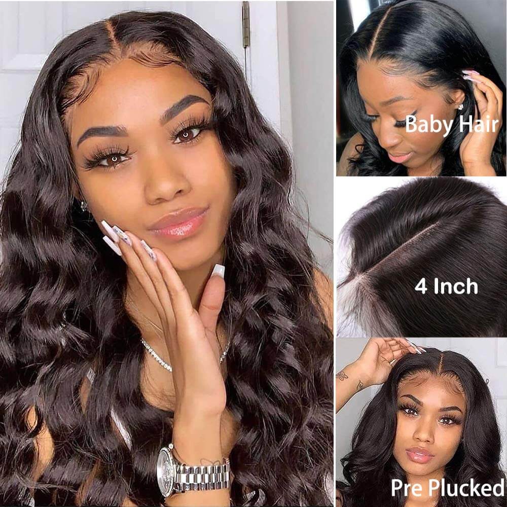 Body Wave T Part Lace Human Hair Glueless Wig Natural Black Goldenrulehair 