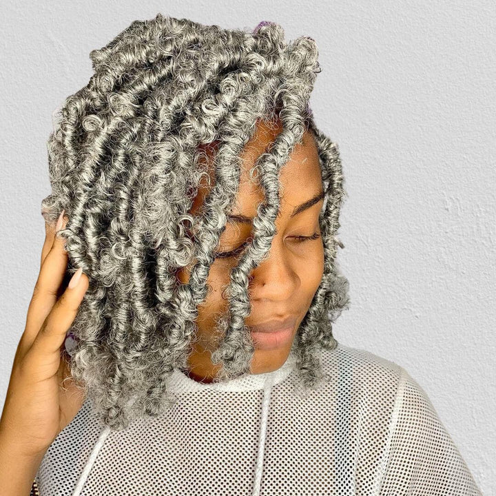 Butterfly locs Crochet Hair Grey Color – goldenrulehair