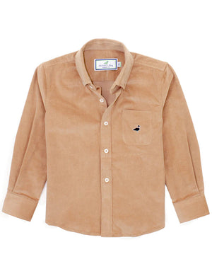 Boys Pinwale Cord Shirt LS | Chestnut - Madison Grace Home