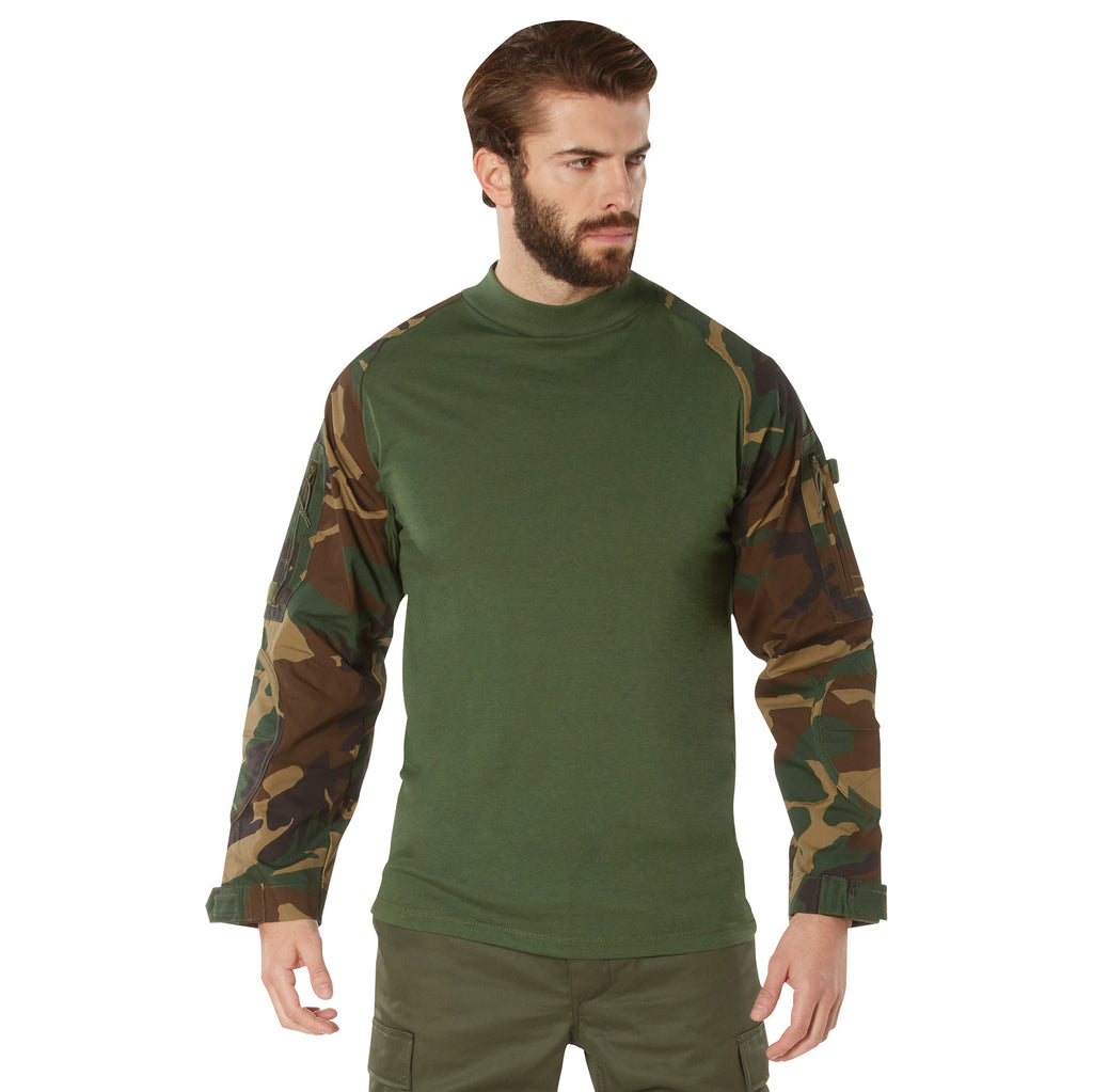 Tactical Combat Shirt - Woodland Camo