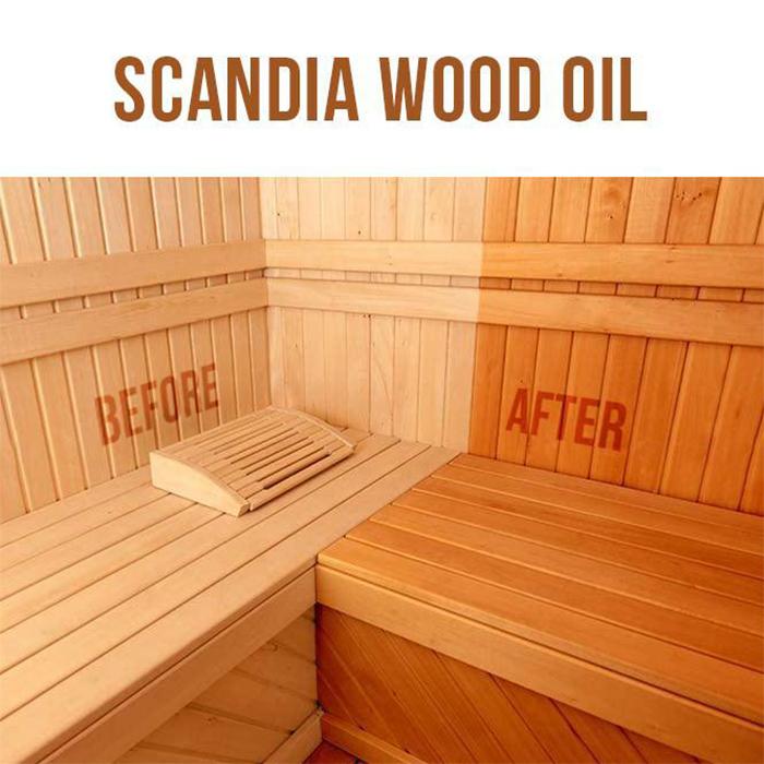 sauna wood oil before and after