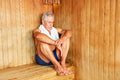 old man in sauna