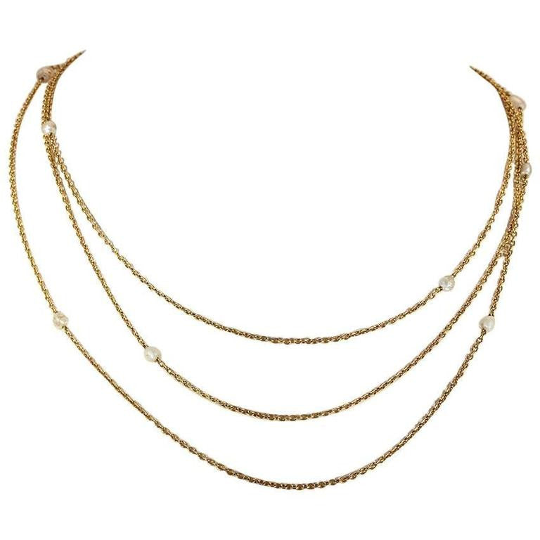 Victorian 17 inch Long Rope Chain 15k Gold Barrel Clasp - Victoria Sterling