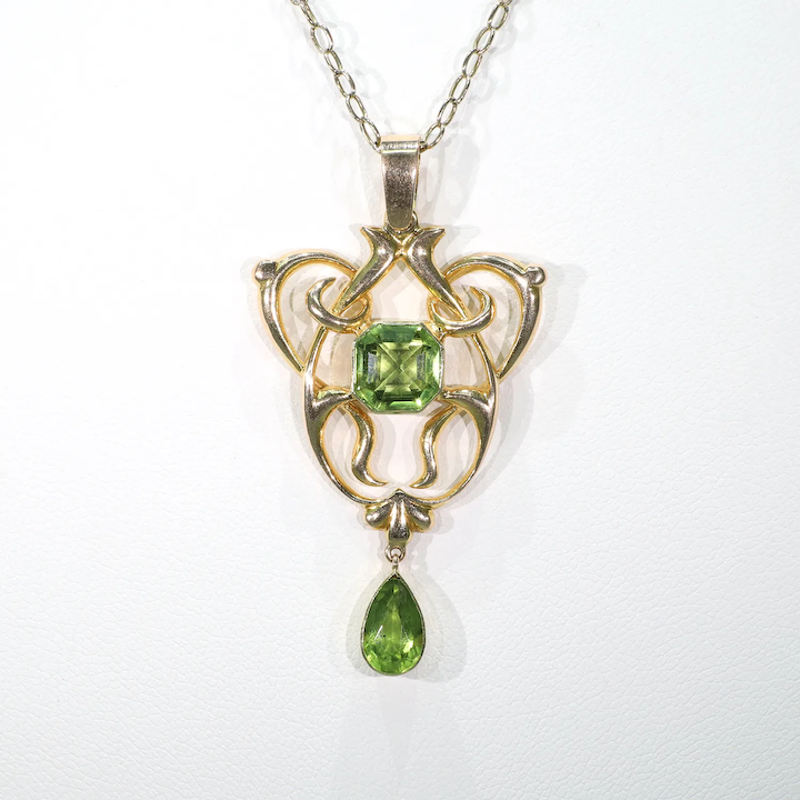 Antique Edwardian Large Peridot 15k Gold full 1o 720 35c06785