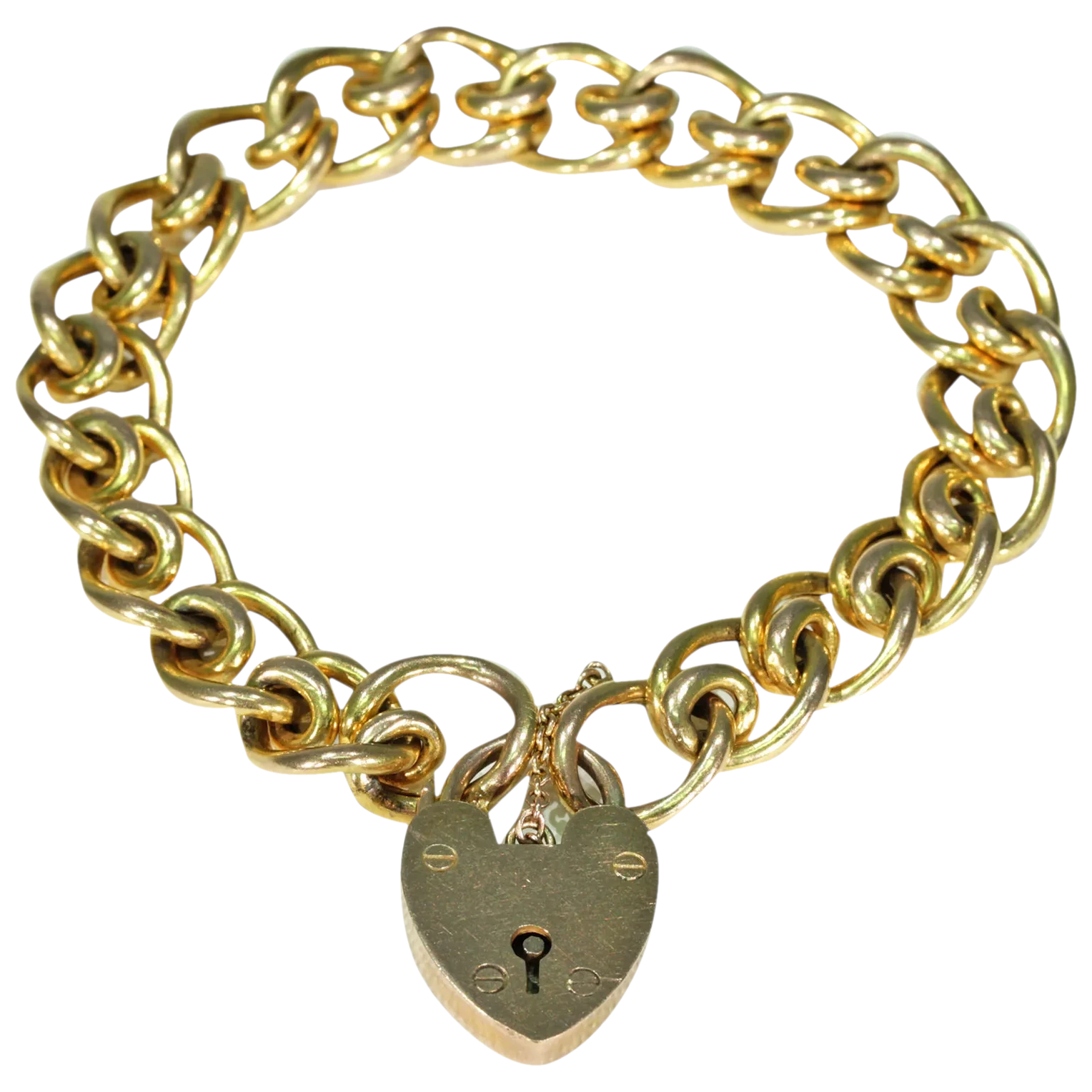 EVN Stone Heart Lock & Key Safety Charm Bracelet