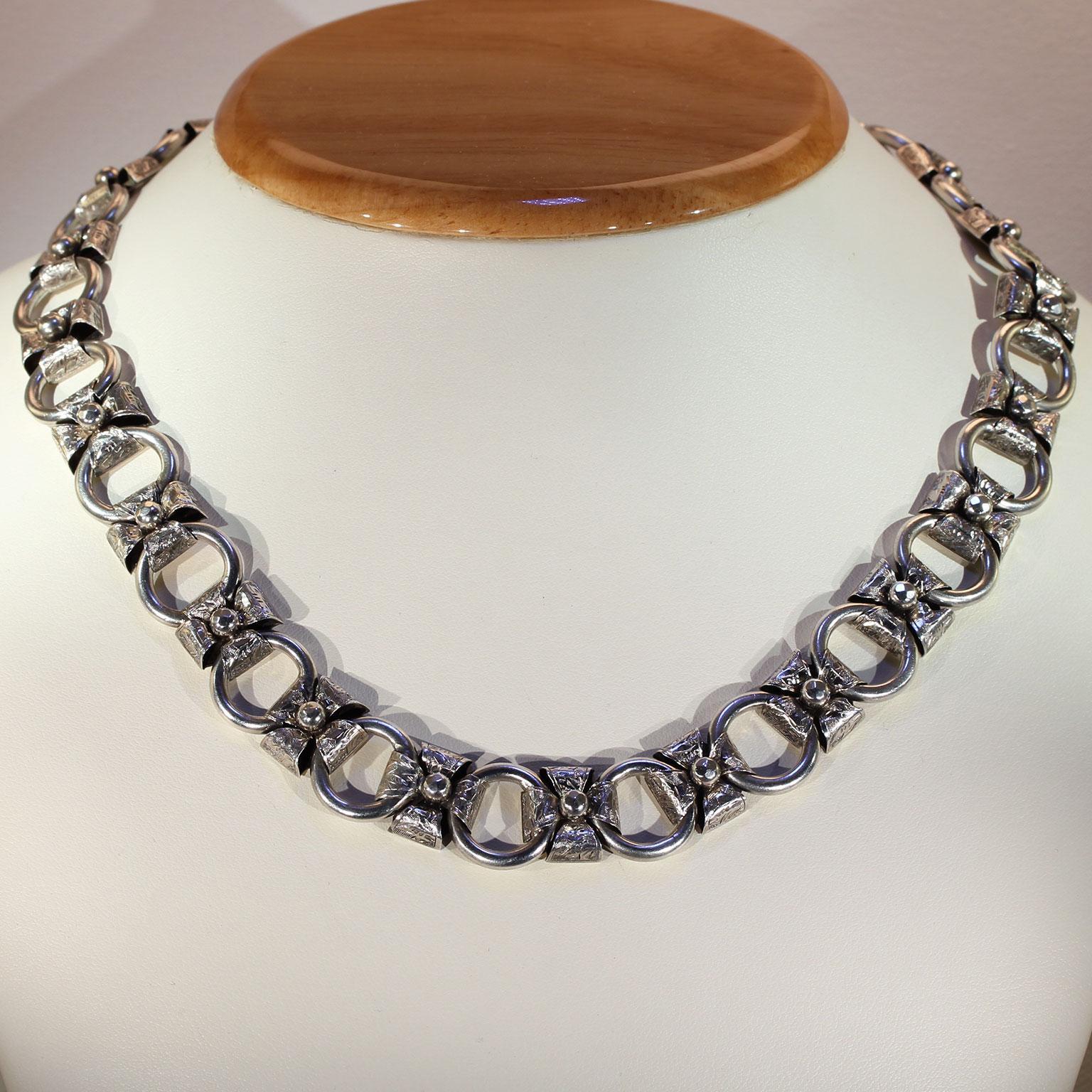 Antique Victorian Silver Collar Necklace 18