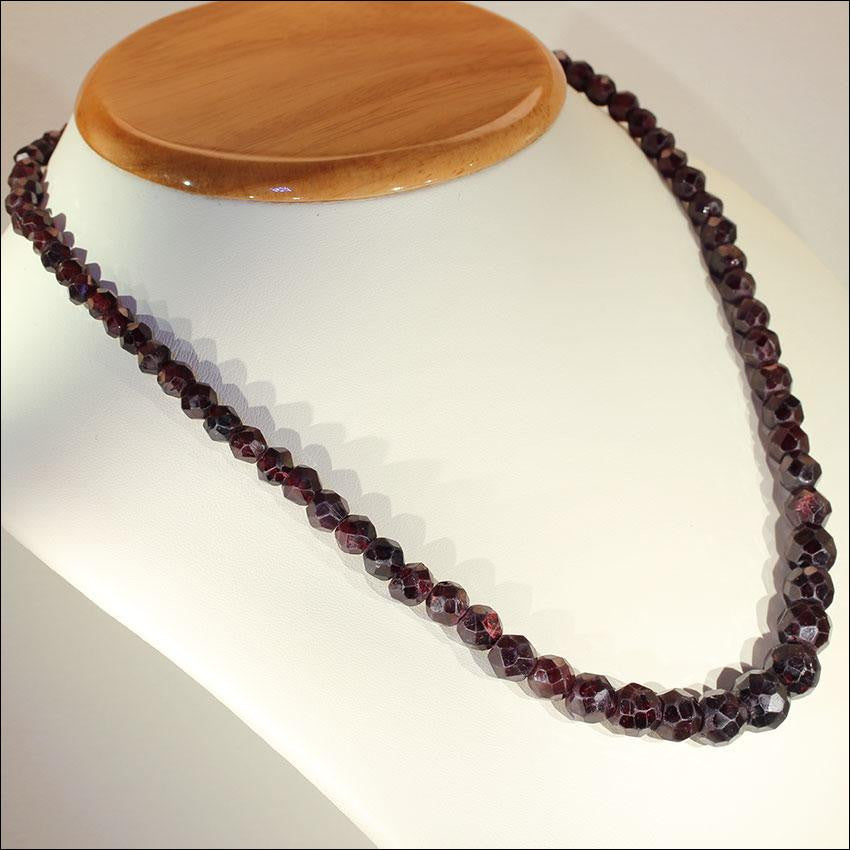 Antique Victorian Faceted Garnet Bead Necklace - Victoria Sterling ...