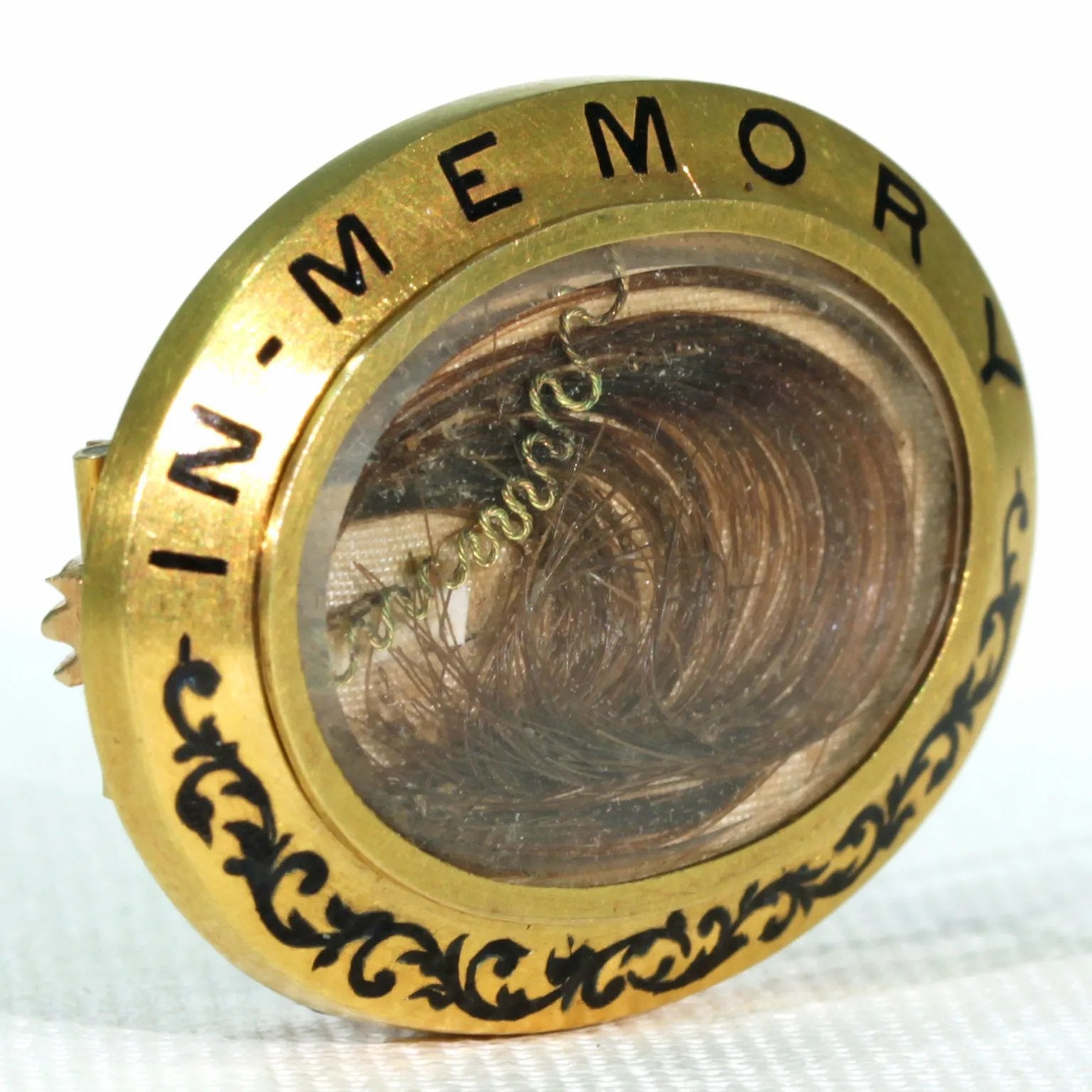 Georgian Black Enamel Pearl Diamond Memorial Brooch Pin in 15k Gold -  Victoria Sterling