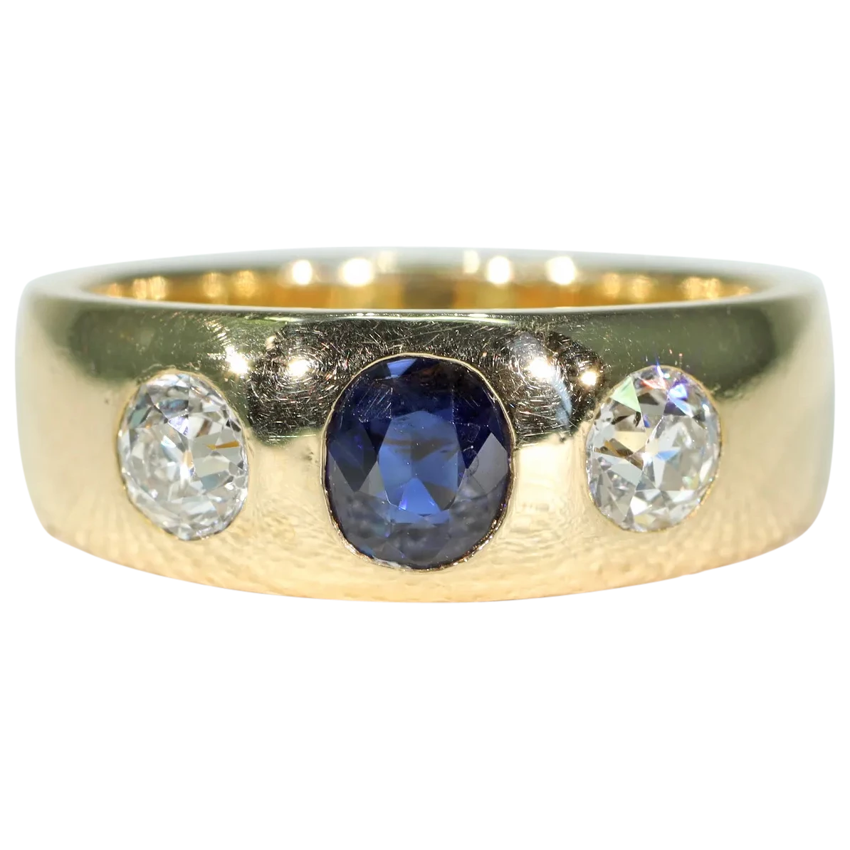 Antique Victorian Diamond and Sapphire k Gold Ring, Hallmarked