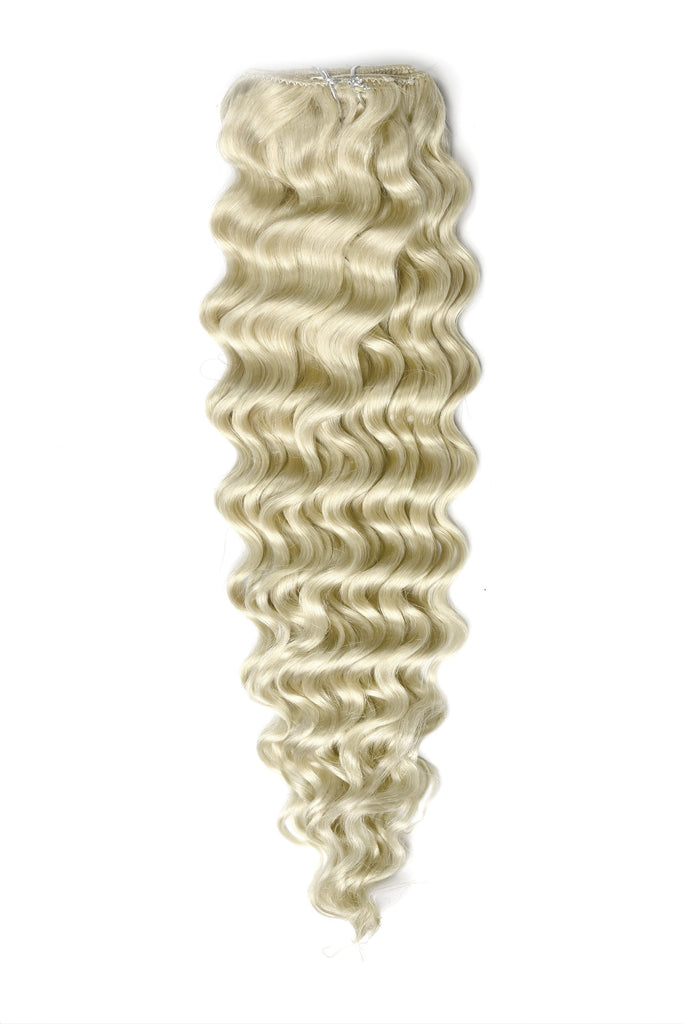 Curly Clip-In Human Hair Extensions - Ice Blonde | Cliphair US
