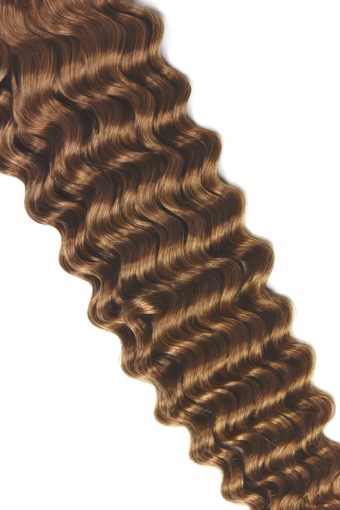 Curly Clip-In Human Hair Extensions Auburn (#30)