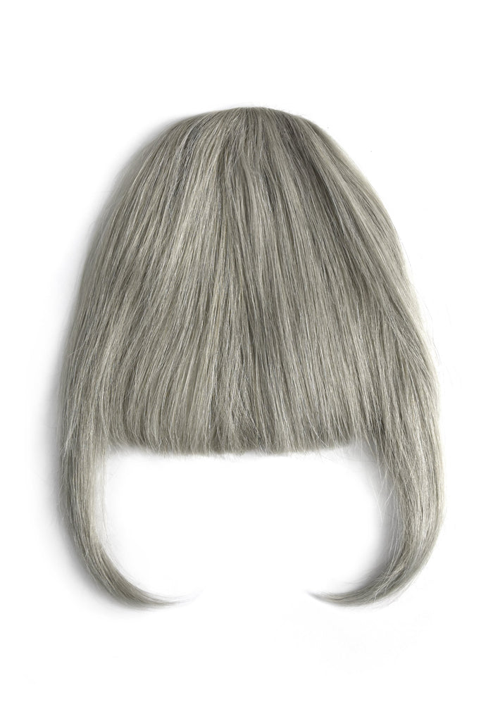 Clip in /on Remy Human Hair Fringe / Bangs - Silver/Grey