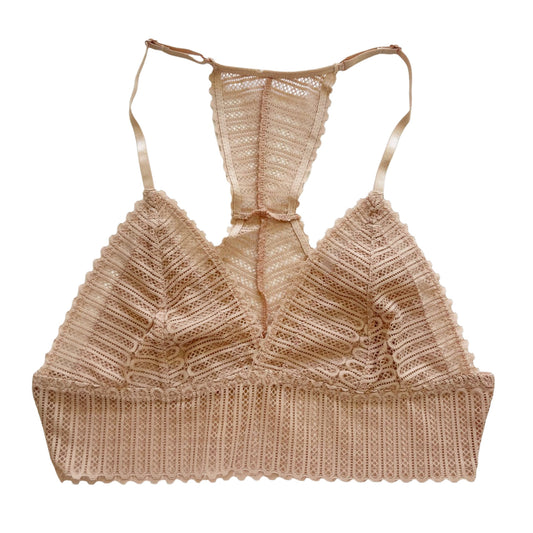 Rose Clay Lace Racerback Bralette