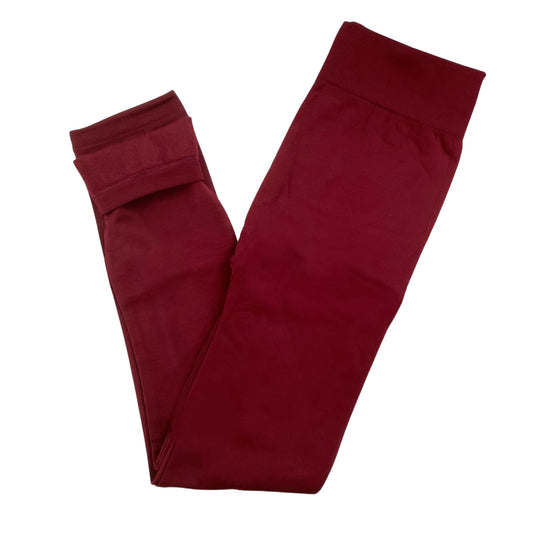 Burgundy Full Length Fleece Lined Leggings