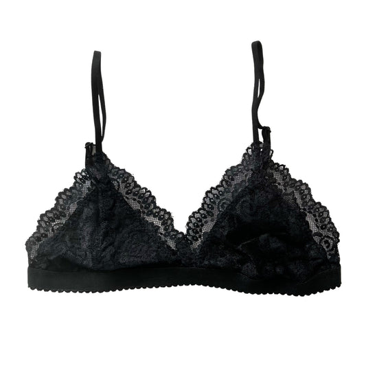 Sci-Fi Lace Triangle Bralette in Black