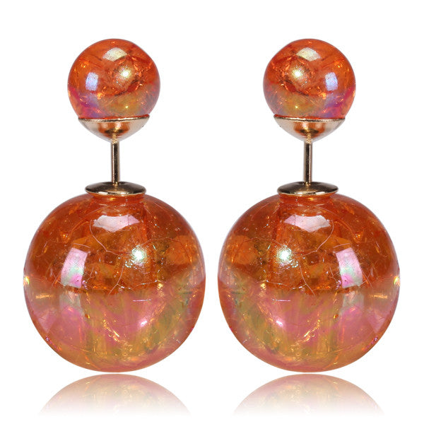 Misses Gum Tee Style Tribal Earrings  - Galaxy Orange