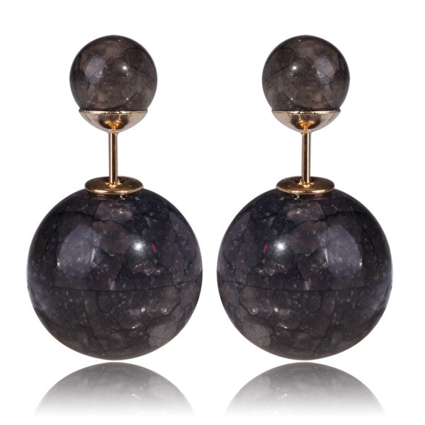 Gum Tee Tribal Earrings - Stone Black