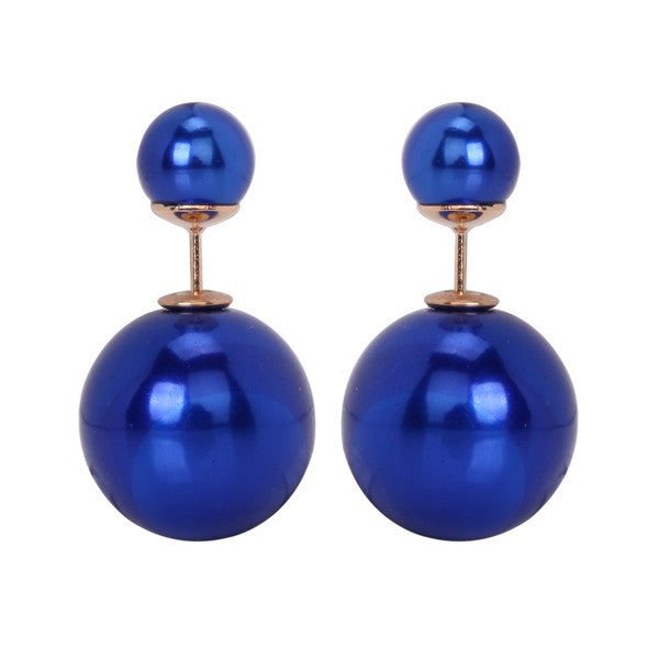 Gum Tee Misses Style Tribal Earrings - Metallic Royal Blue