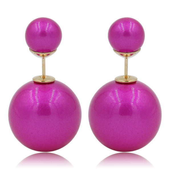 Gum Tee Mise en Style Tribal Earrings - Venetian Fuschia