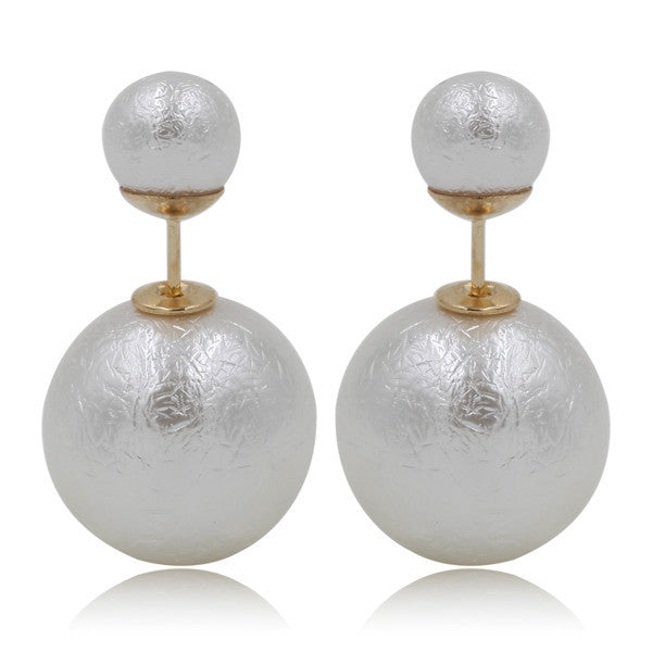 Gum Tee Misses Style Tribal Earrings - Venetian Pearl White