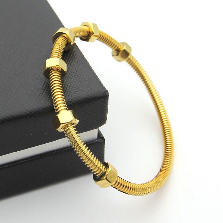 screw on bracelet gold