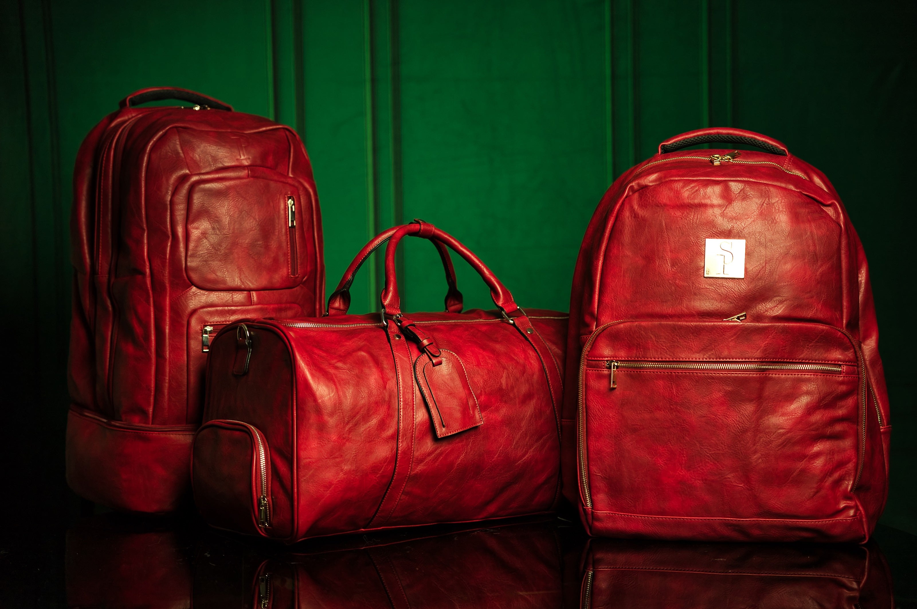 Monogram Leather 3 Bag Set (Signature, Commuter and Duffle)