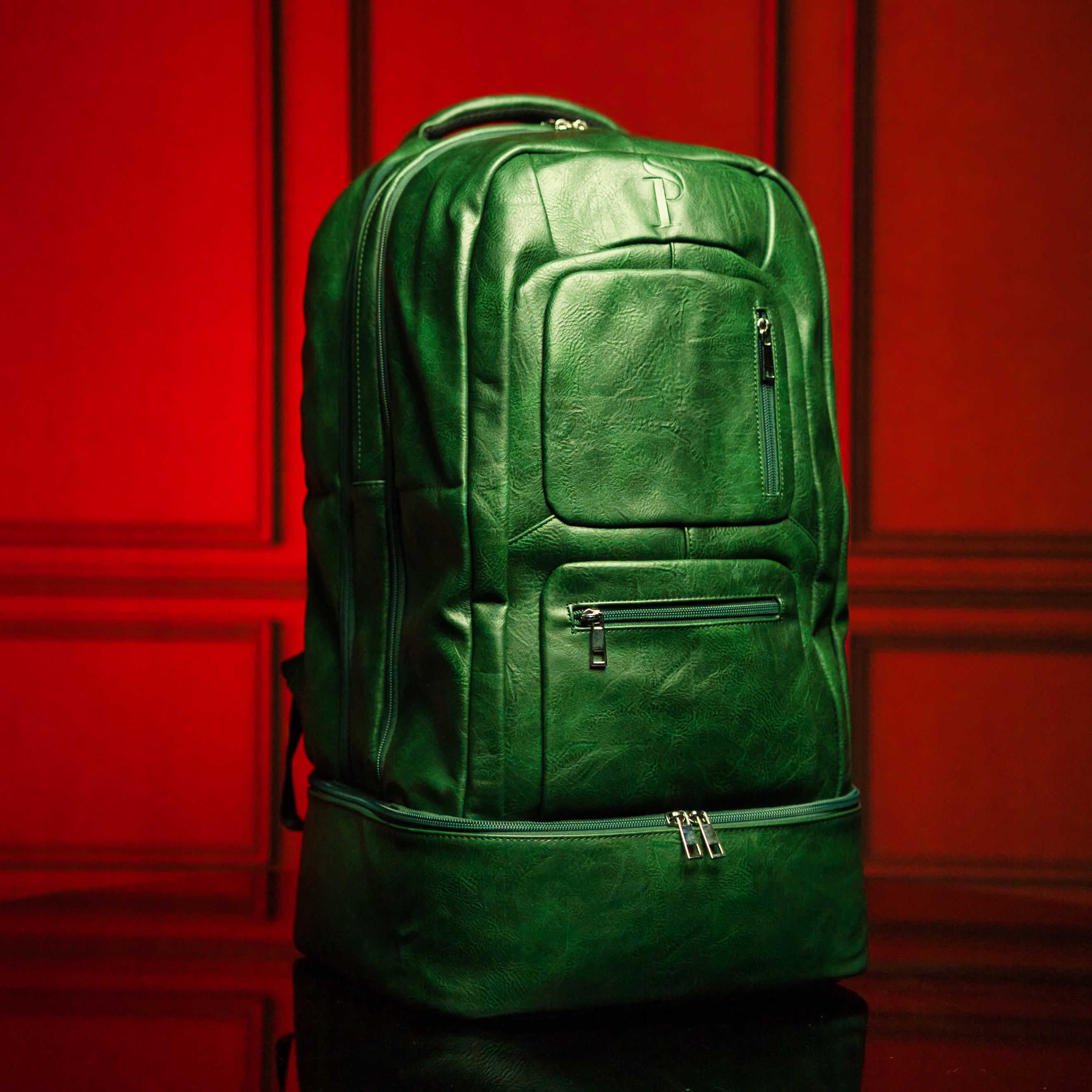 Green Leather Large travel bag