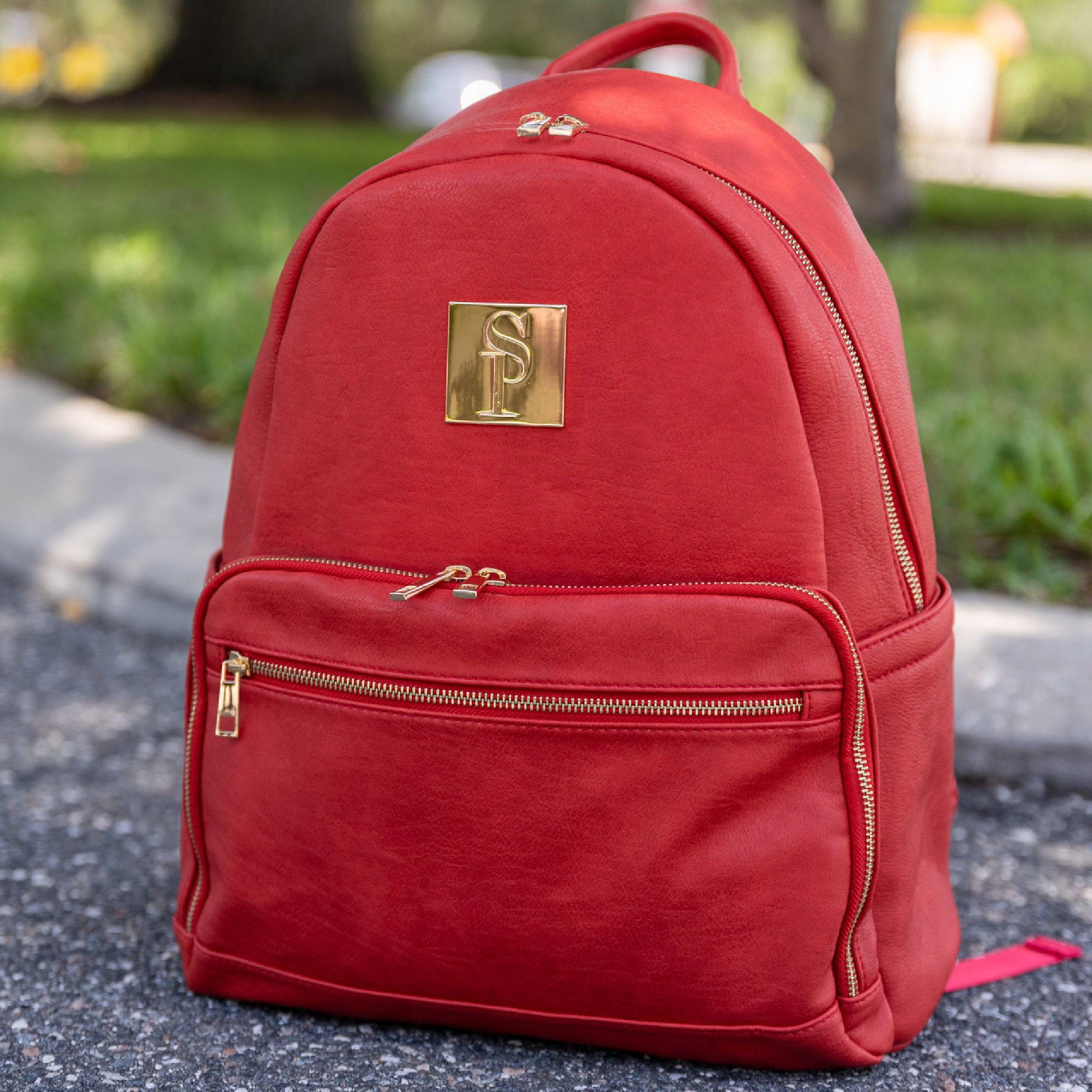 Red Tumbled Leather Duffle Bag (New Weekender Design)