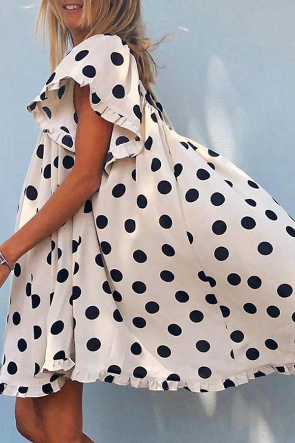 polka dot backless dress