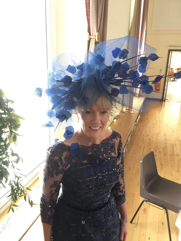 Nora Kearney wears custom-made Petal Shower in Navy