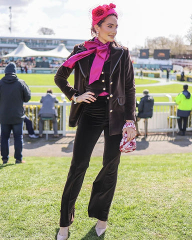 laura wright wears hot pink sonora headband