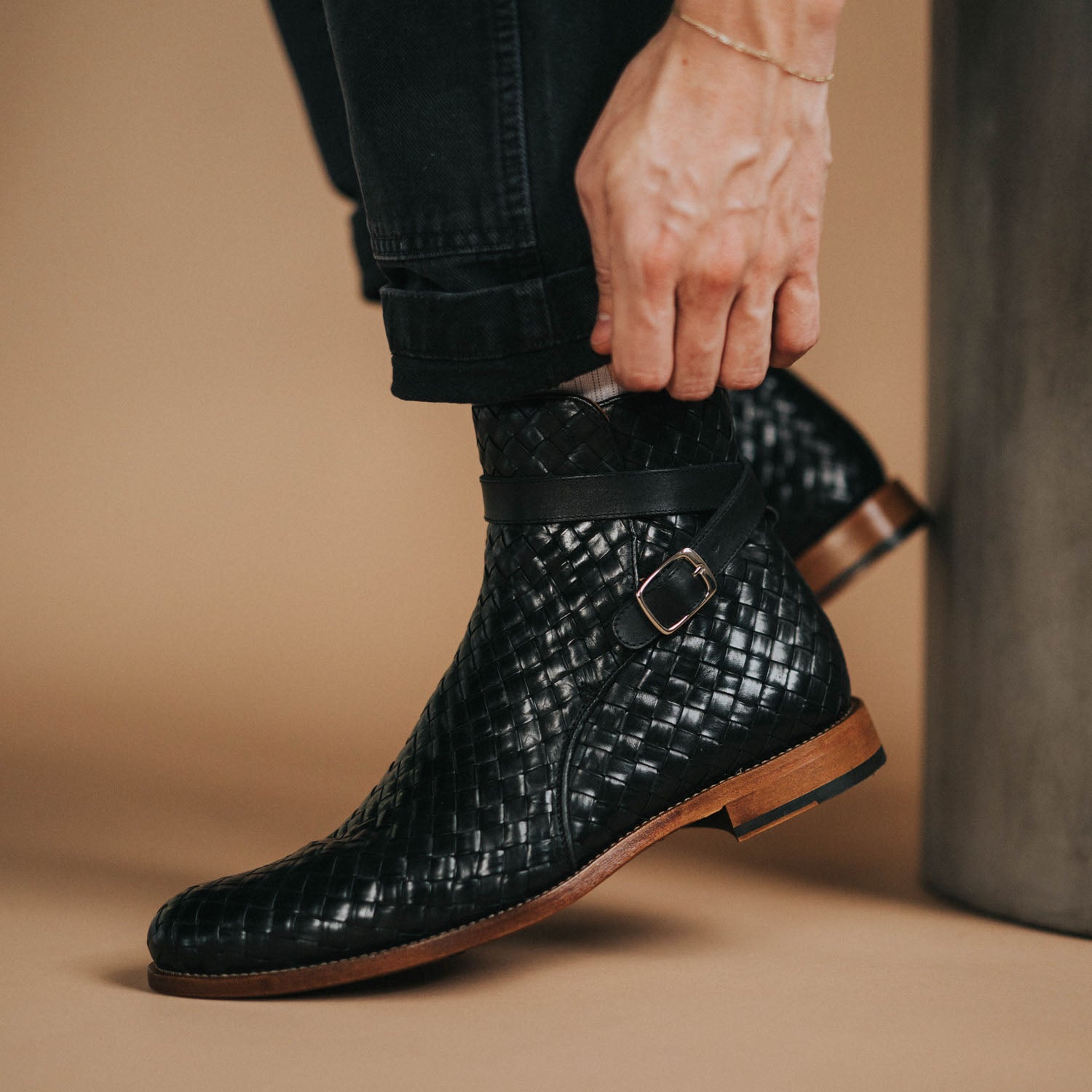 The Dylan Boot in Black Woven