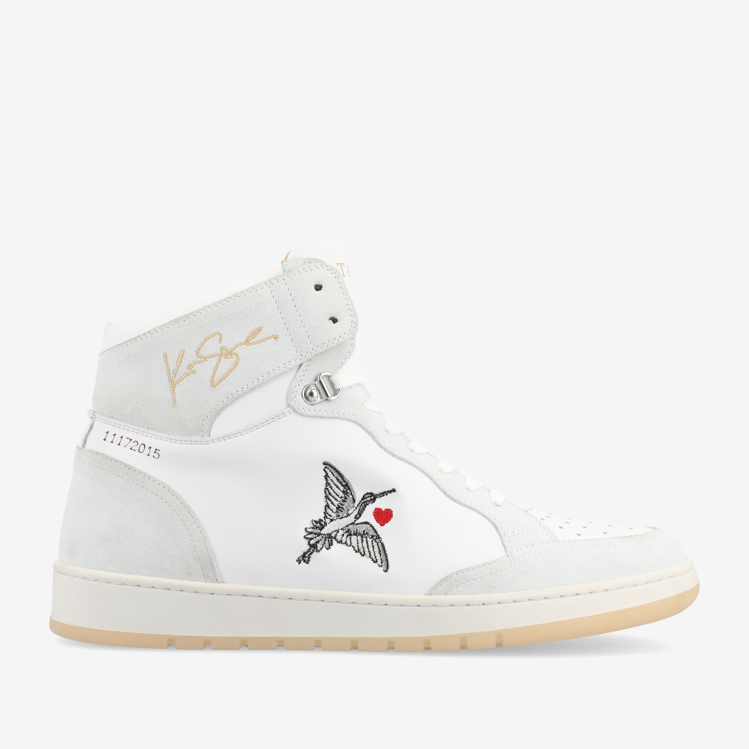 The Rapido High-top Sneaker in White Crane