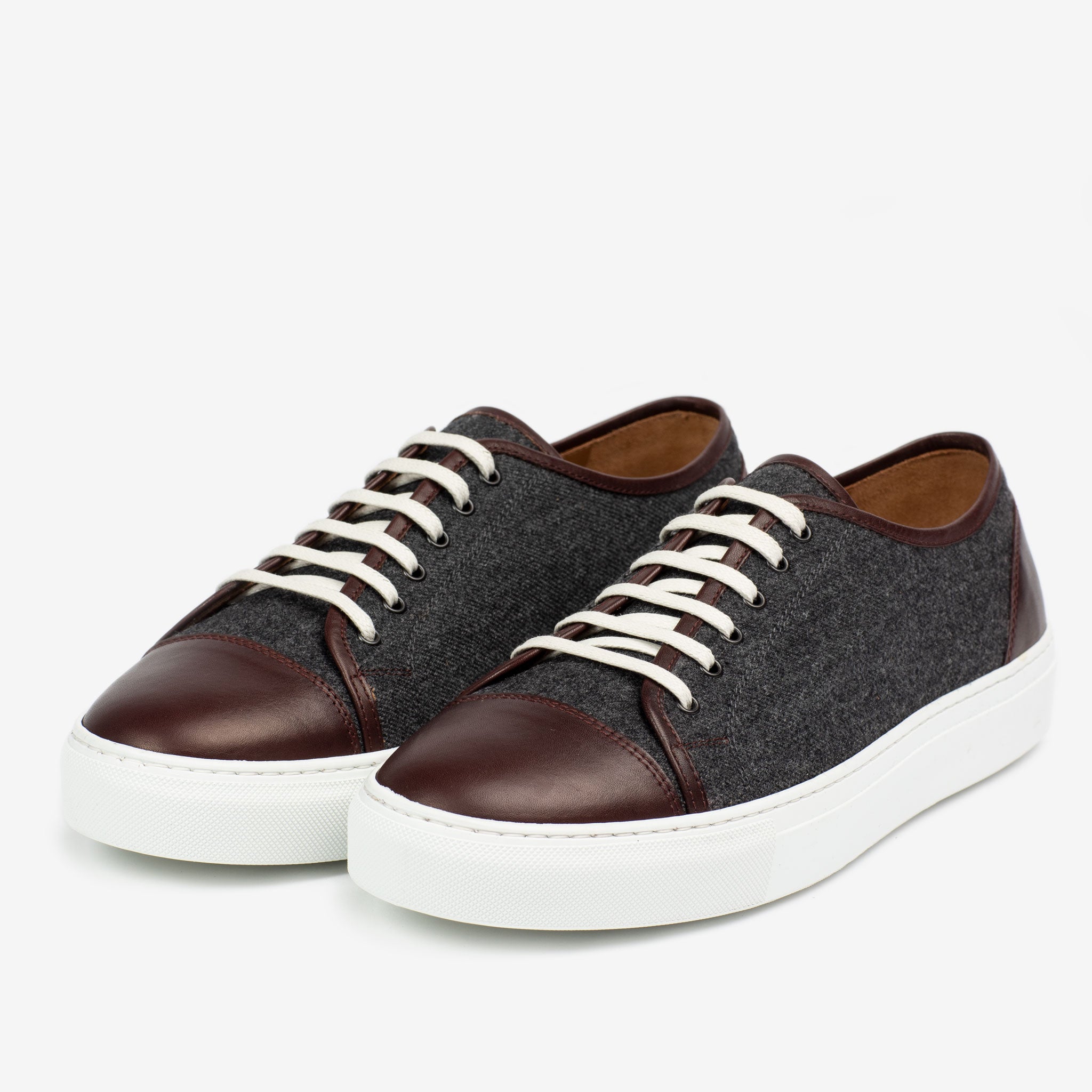 The Jack Sneaker in Grey/Oxblood Sized for Women