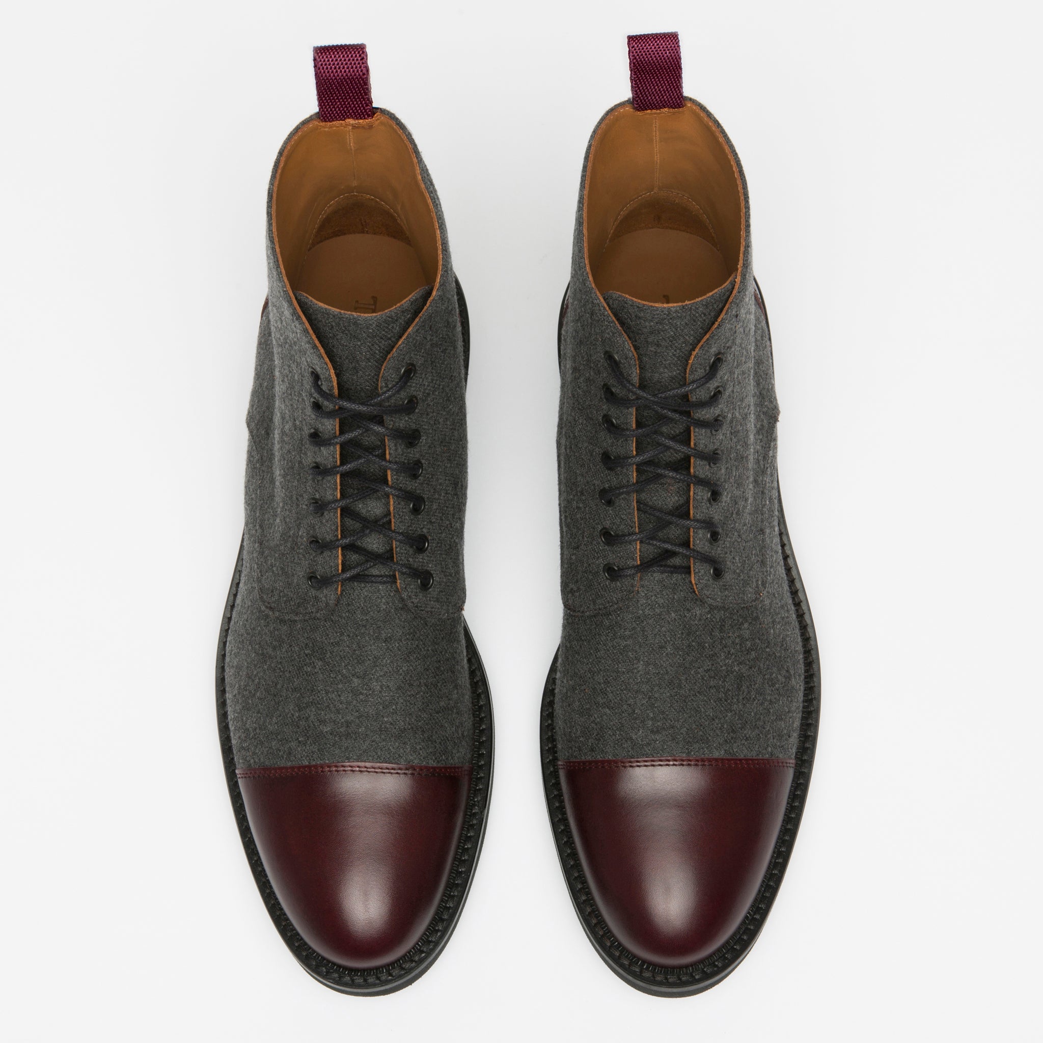 The Jack Boot - Grey / Oxblood Leather | TAFT