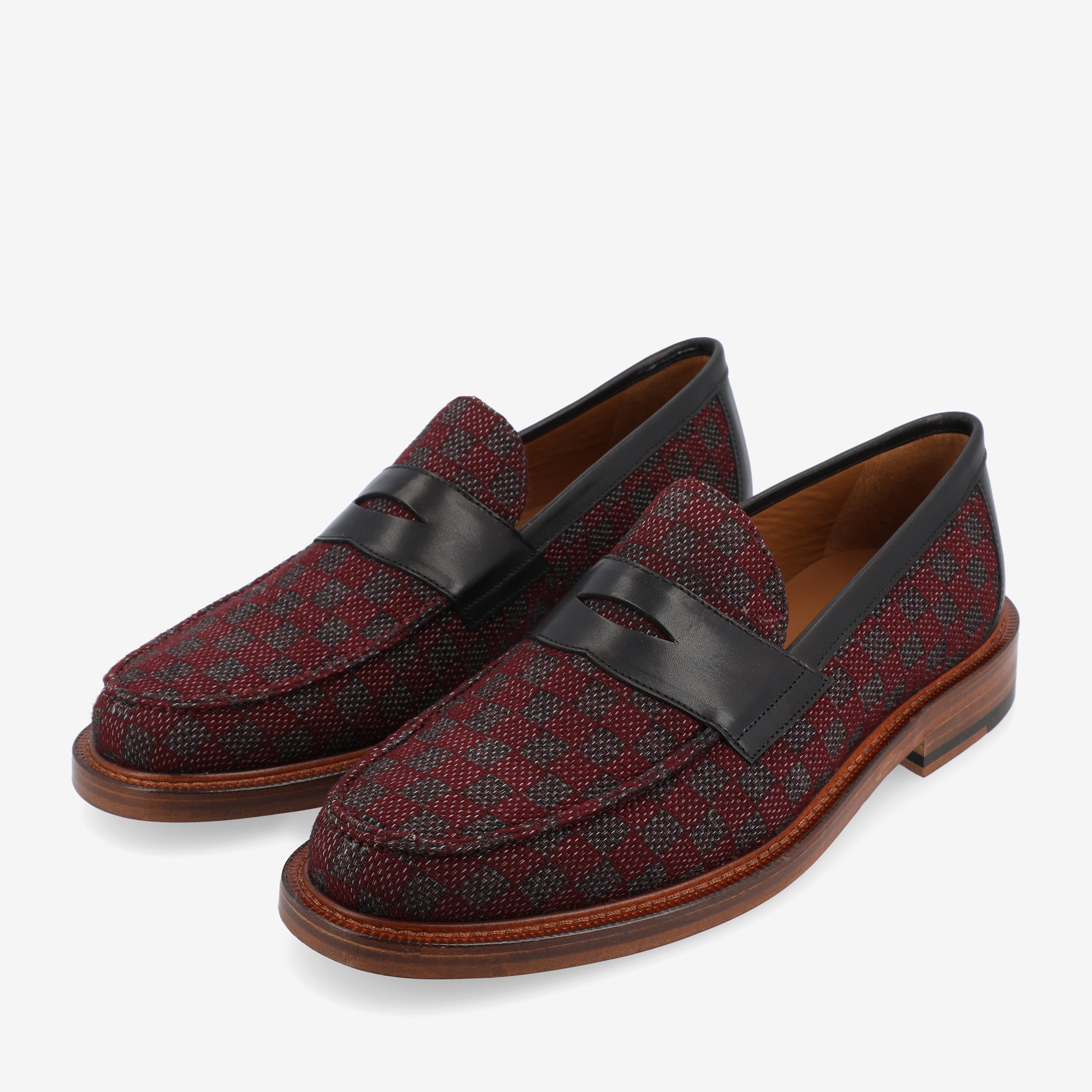 The Fitz Loafer in Maroon Check